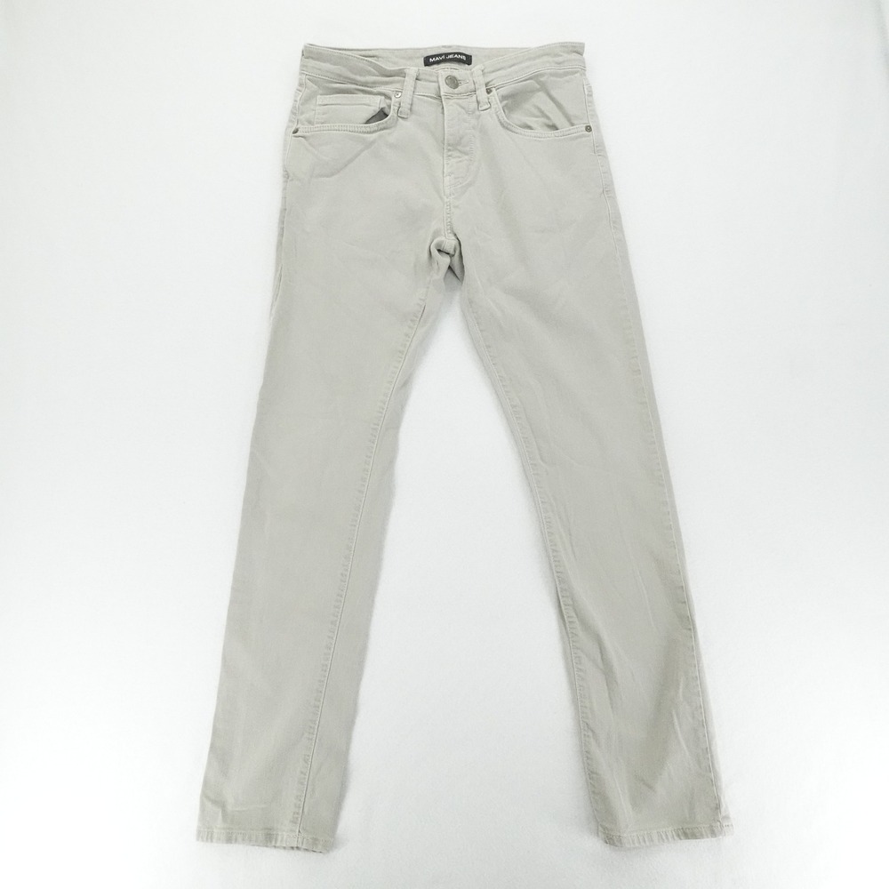 Mavi Jake Slim Leg Jeans Mens 30/32 Light Gray Stretch Denim Pants Casual